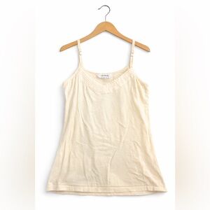 George Stretch Cream Ribbed Tank Top Camisole Size S (4/6) Adjustable Straps